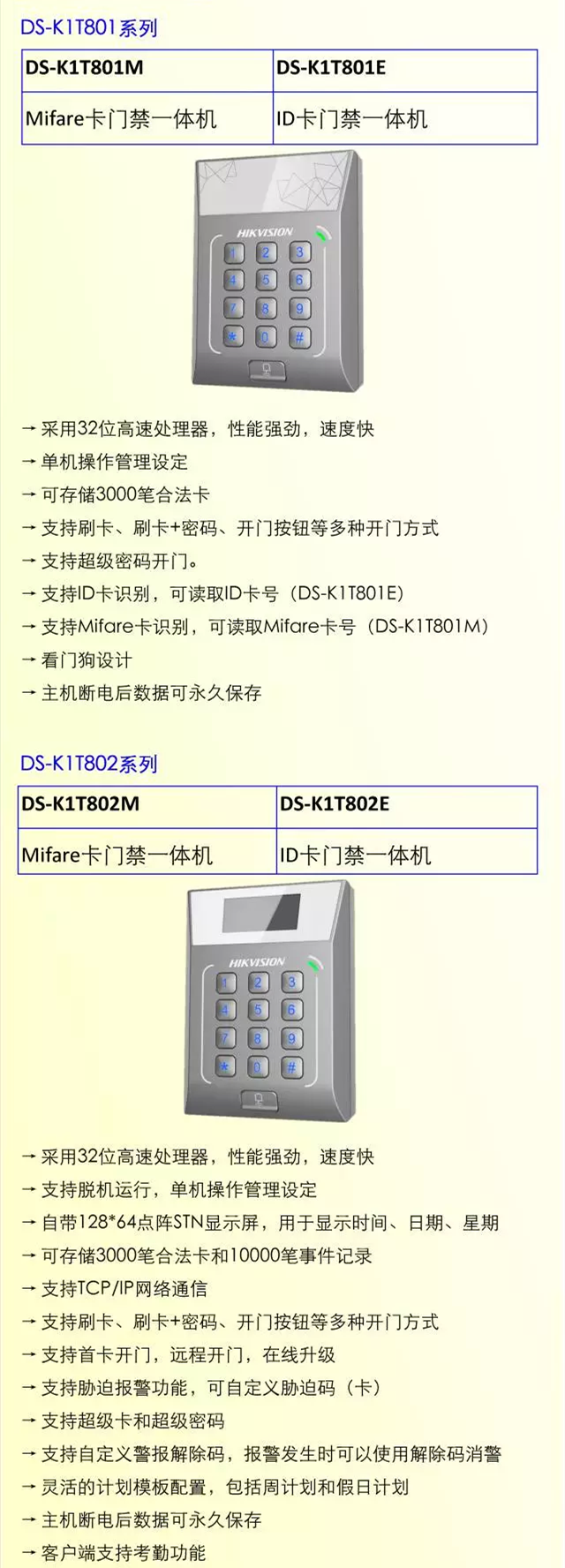 門禁一體機產品